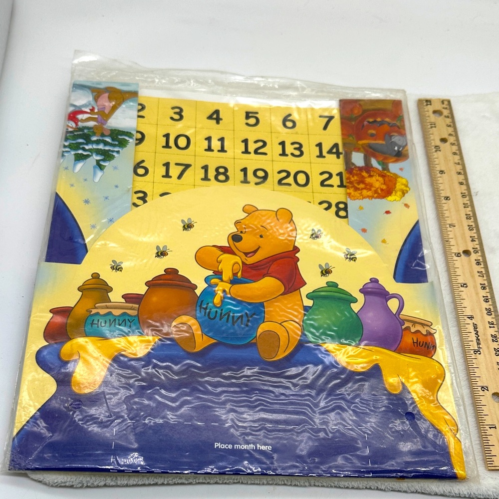 Disney Vintage Winnie The Pooh Perpetual Calendar Magnetic Cardboard